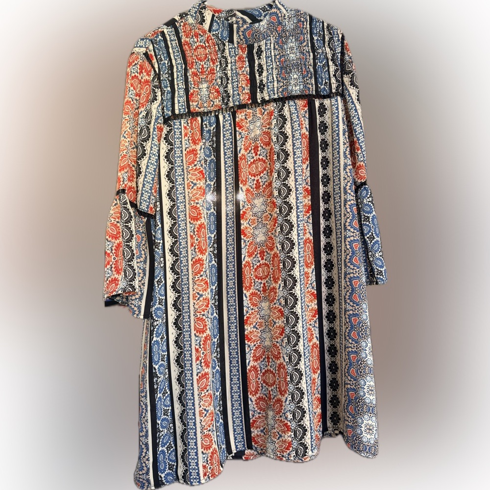 Bohemian Floral Striped Dress